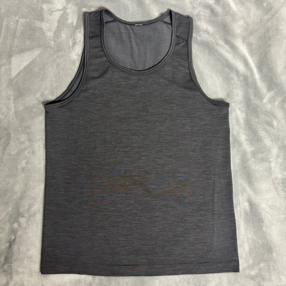 Lululemon Mens Metal Vent Tech Tank Top Charcoal Gray Heather Size S M Running